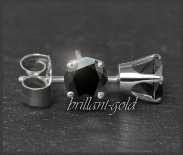 Ohrstecker 585 Gold, Saphir schwarz 4,5,6,7mm